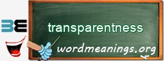 WordMeaning blackboard for transparentness